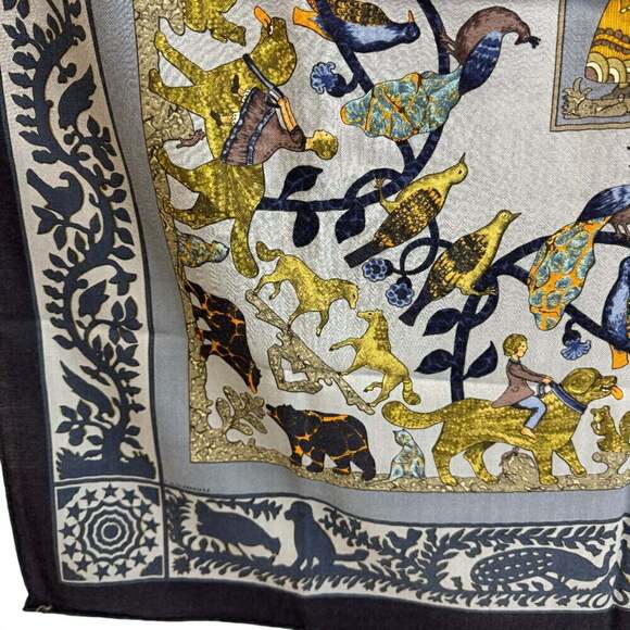 HERMES Authentic Blue Scarf - Picture 6 of 16